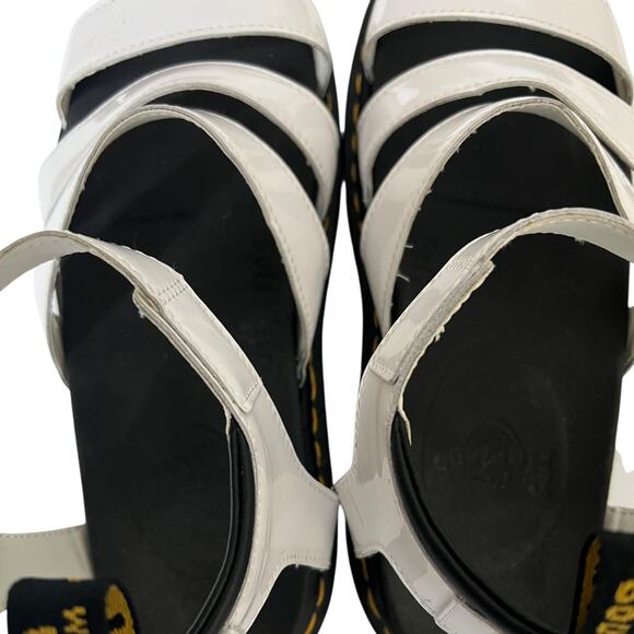 Dr.‎ Martens Blaire Platform Sandals White Patent Leather Women's 10 EU 42 Shoes - Picture 15 of 16